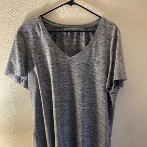 Gray V-Neck Women's Top